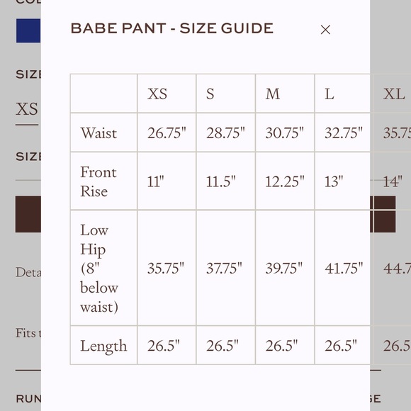 NWT - Julia Amory The Babe Pant XS - Peacoat Marbella - Picture 9 of 9